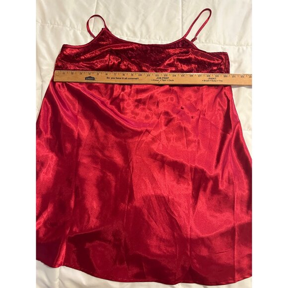 Y2k Delicate Treasures Baby Doll XL Chemise  Nightie Satin Slip Dress Velvet - Picture 6 of 11
